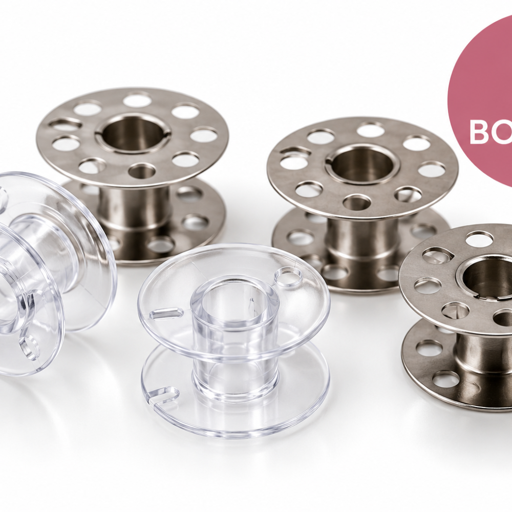 5 × Sewing Machine Bobbins – Handy spare bobbins for preparing and storing commonly used thread colours. Bobbins will be supplied to suit the student’s sewing machine where applicable.